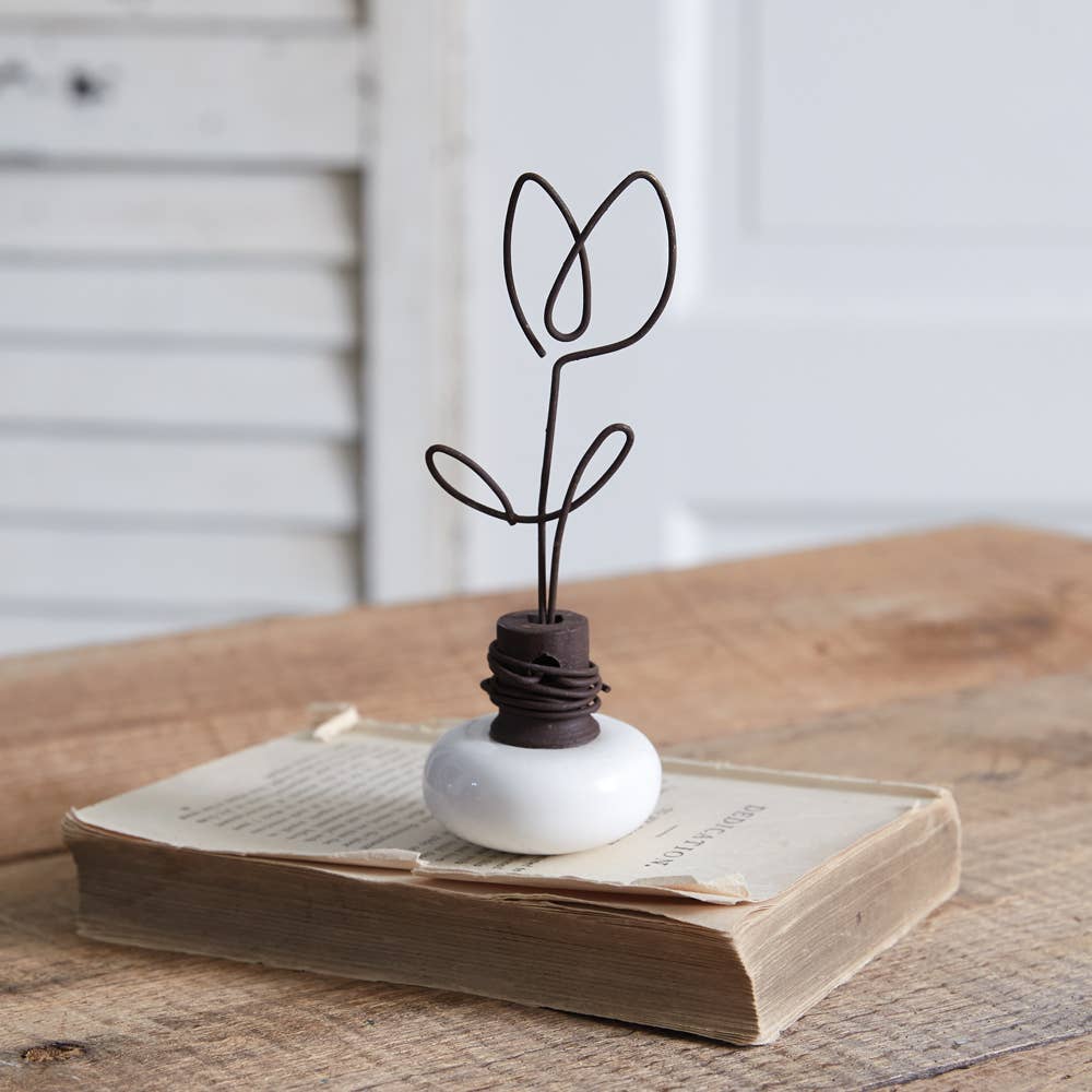 Vintage Doorknob Photo Holder - Tulip