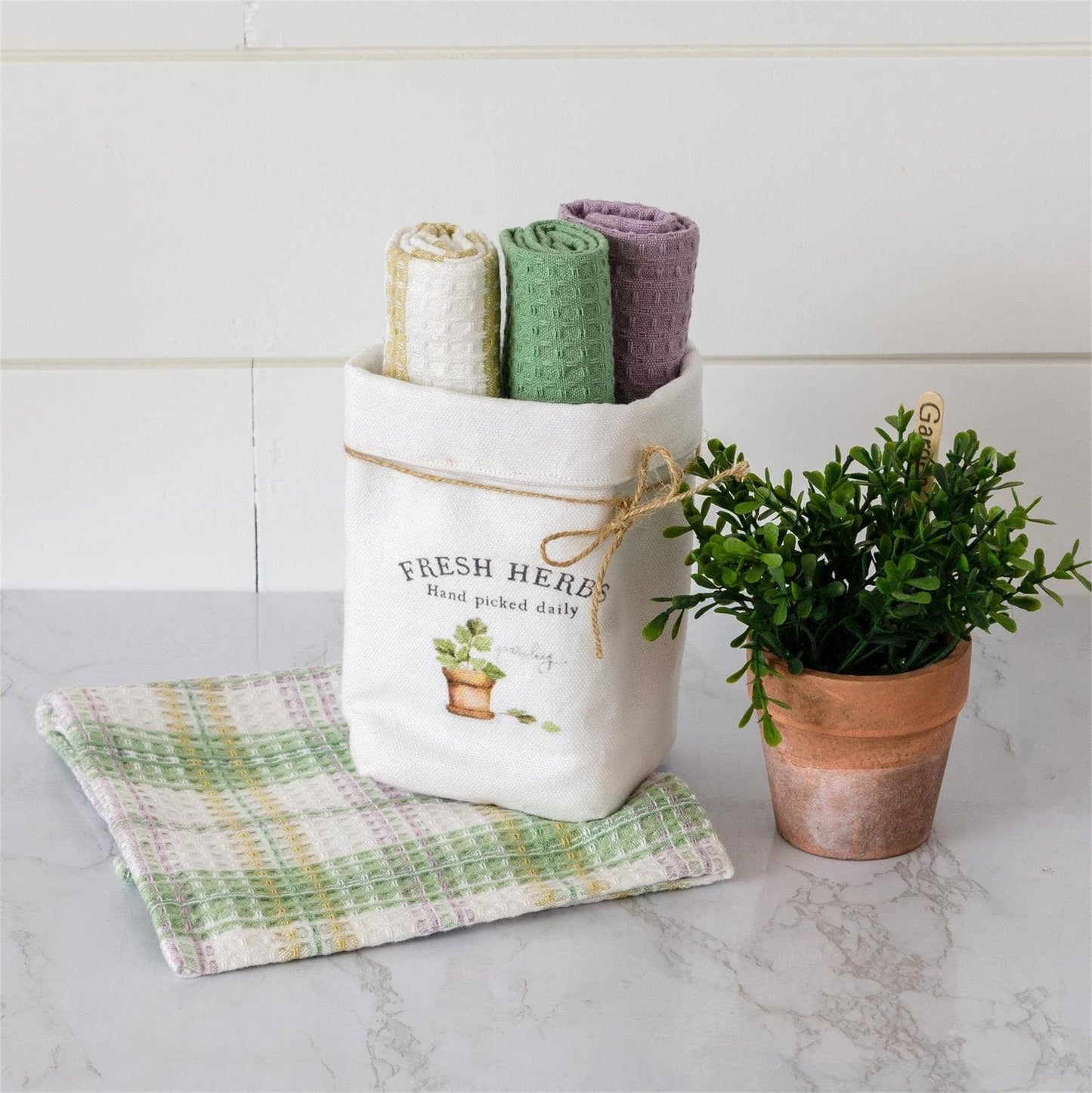 Dish Cloth Set Fresh Herbs (Set Of 4)