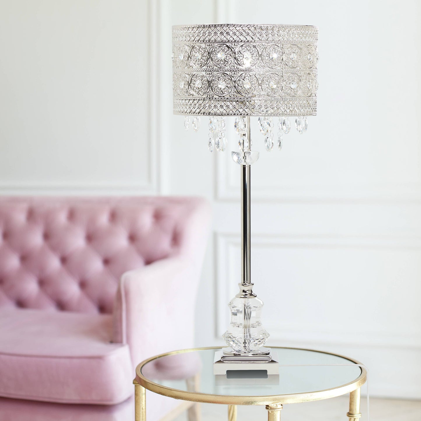 28.75"H Harley Polished Nickel Buffet Table Lamp