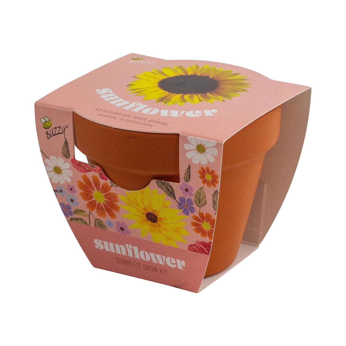 Buzzy Seeds Classic 7cm Terra Cotta Grow Kit -Sunflower