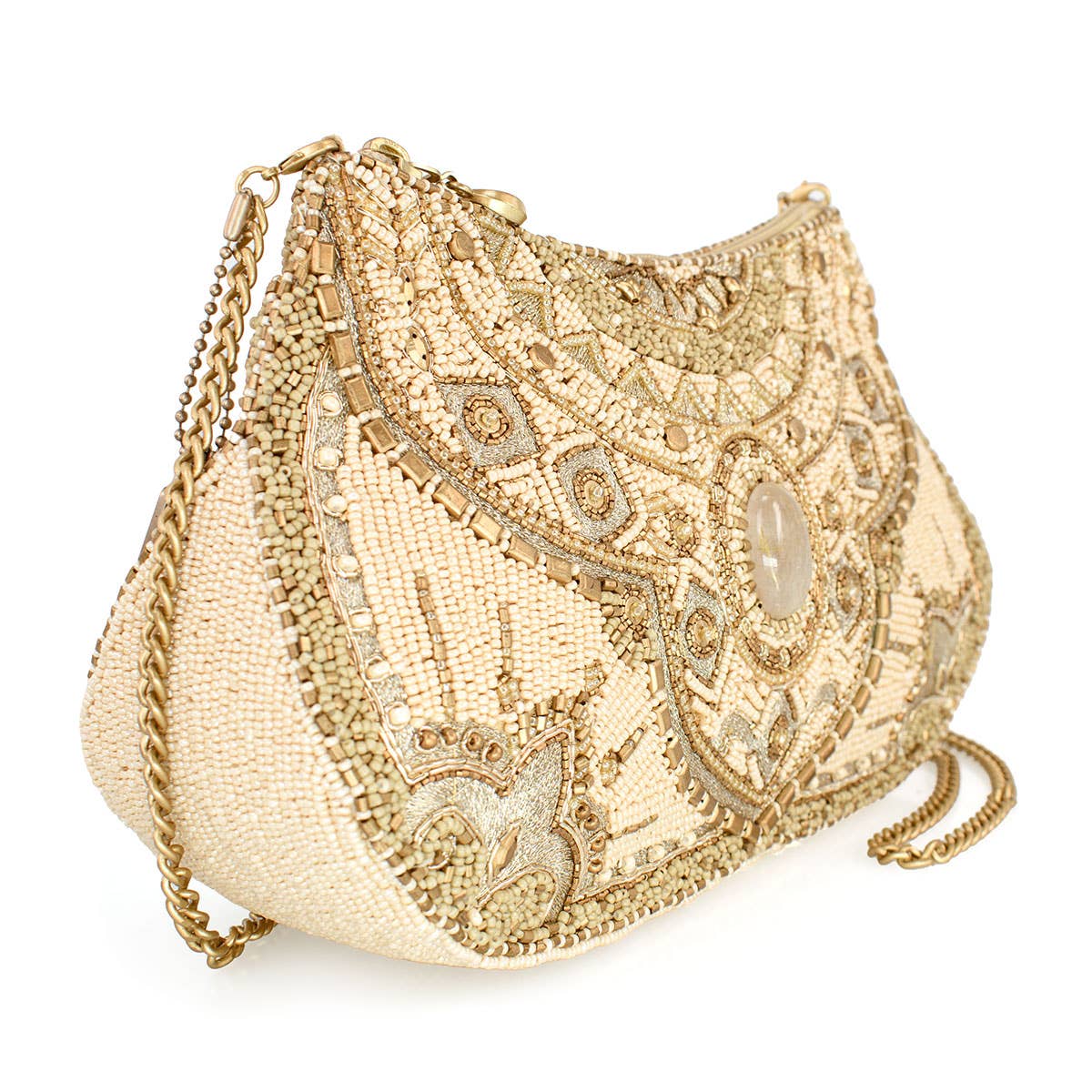 Sand Dune Gem and Beaded Southwestern Crossbody Handbag