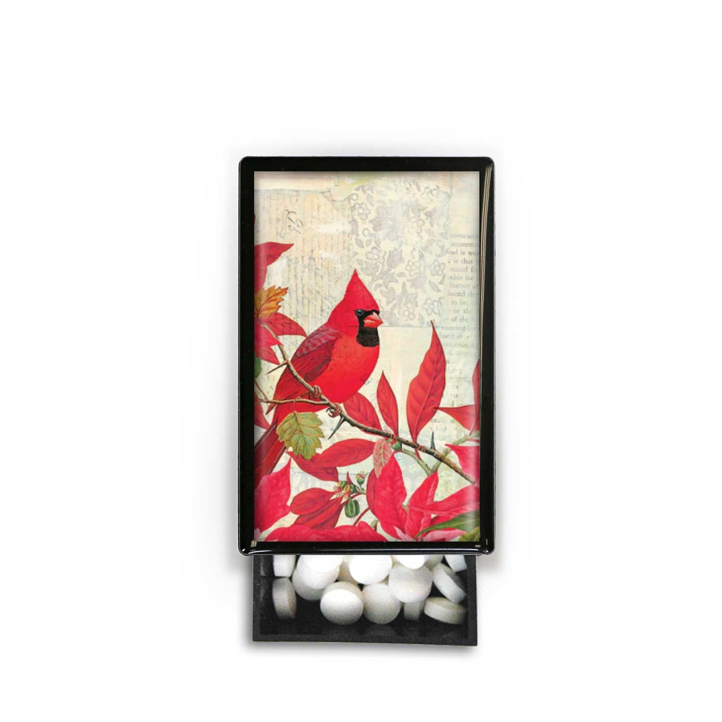 Cardinal Bird Winter Christmas Gift luck Holiday Slide Box