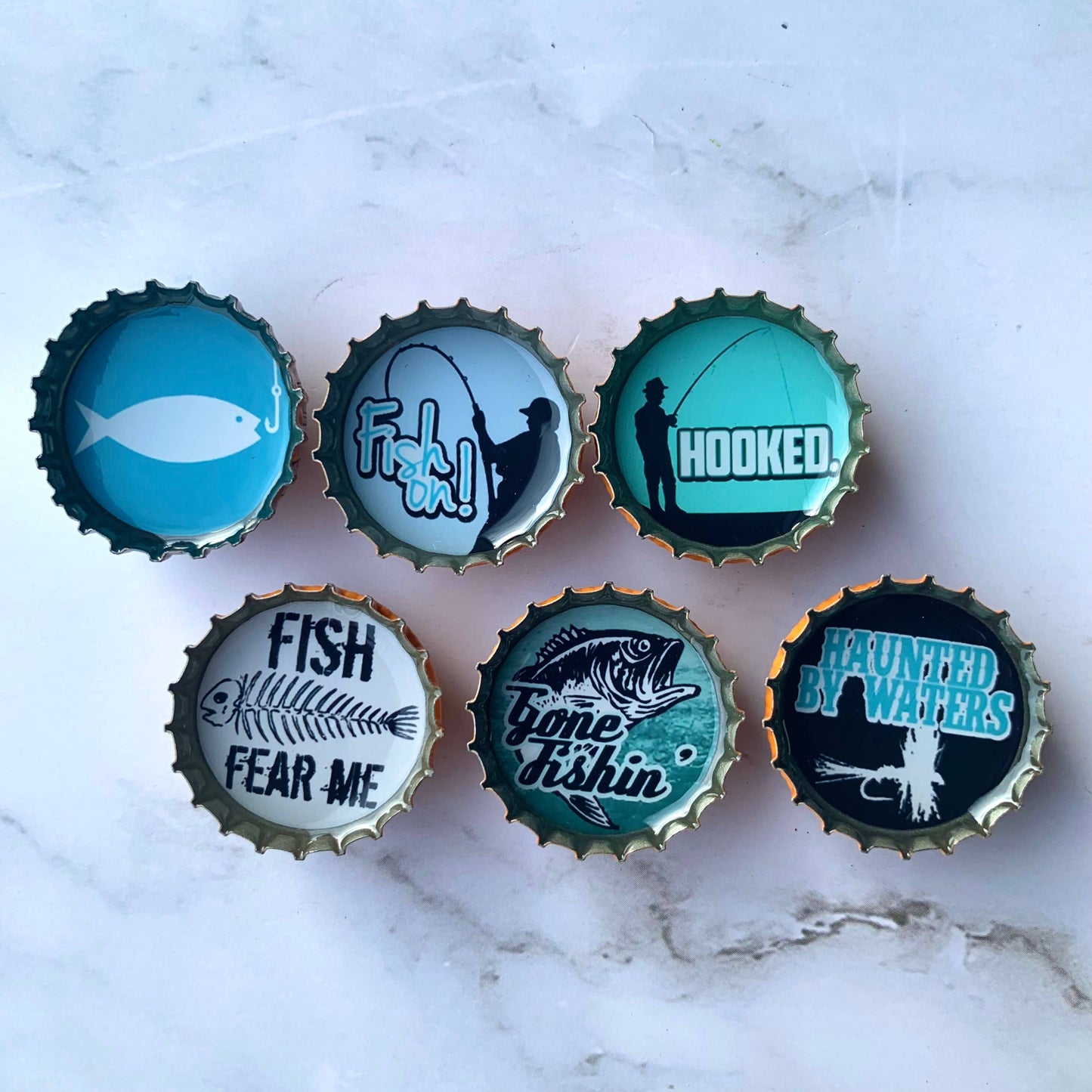 Fishing Magnets - Spring decor, Handmade & Eco-friendly