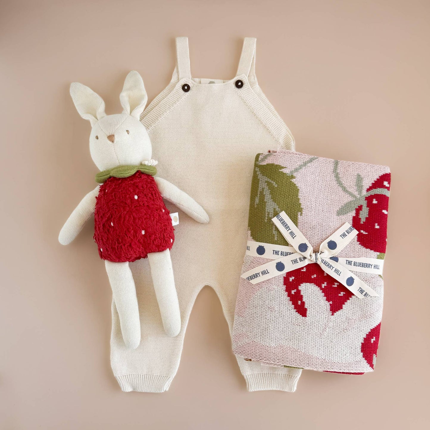 Bunny Strawberry Plushie Baby Kids Toy Stuffed Animal Spring