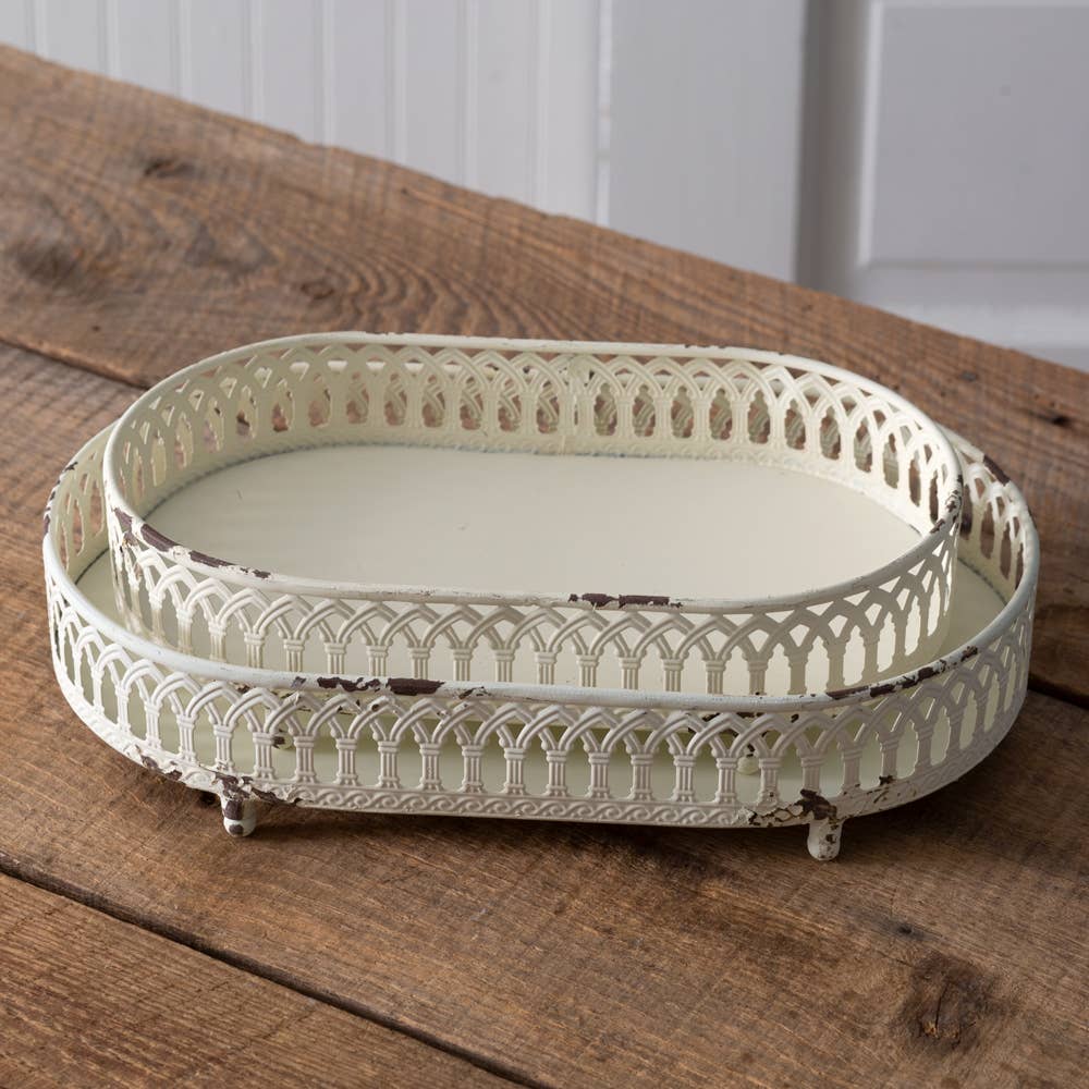 Juego de dos bandejas de mesa Chantilly