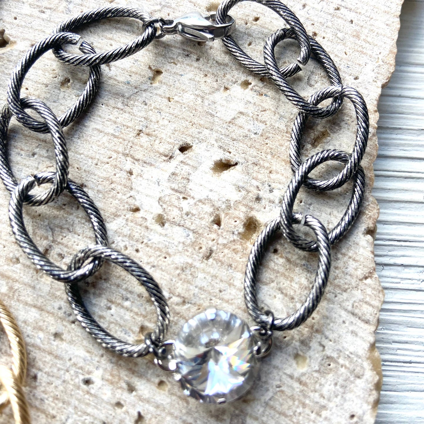 Chunky bracelet Swarovski crystal