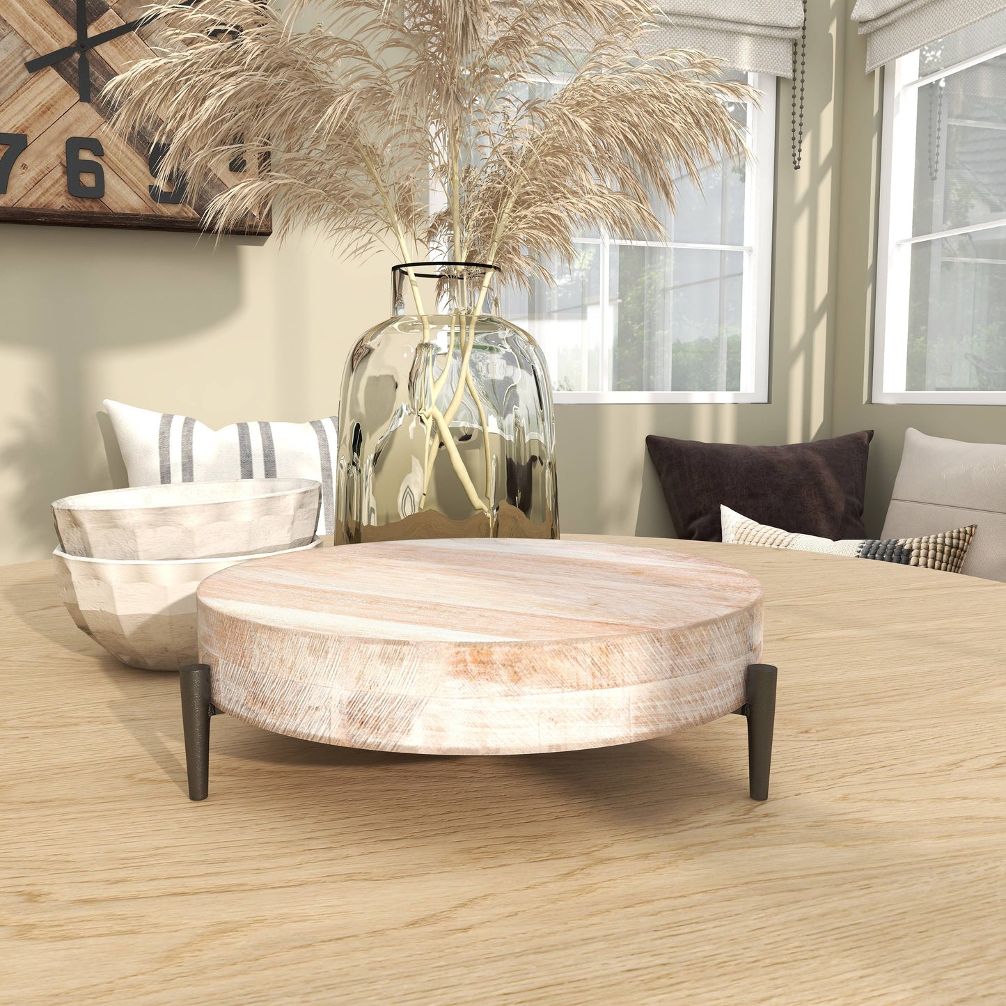 Modern Cream Mango Wood Tray