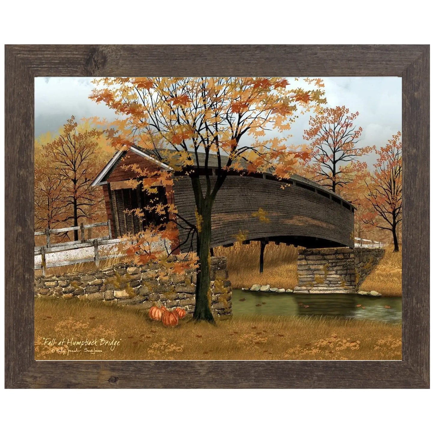 Fall At Humpback Bridge by Artist Biilly Jacobs Framed Art