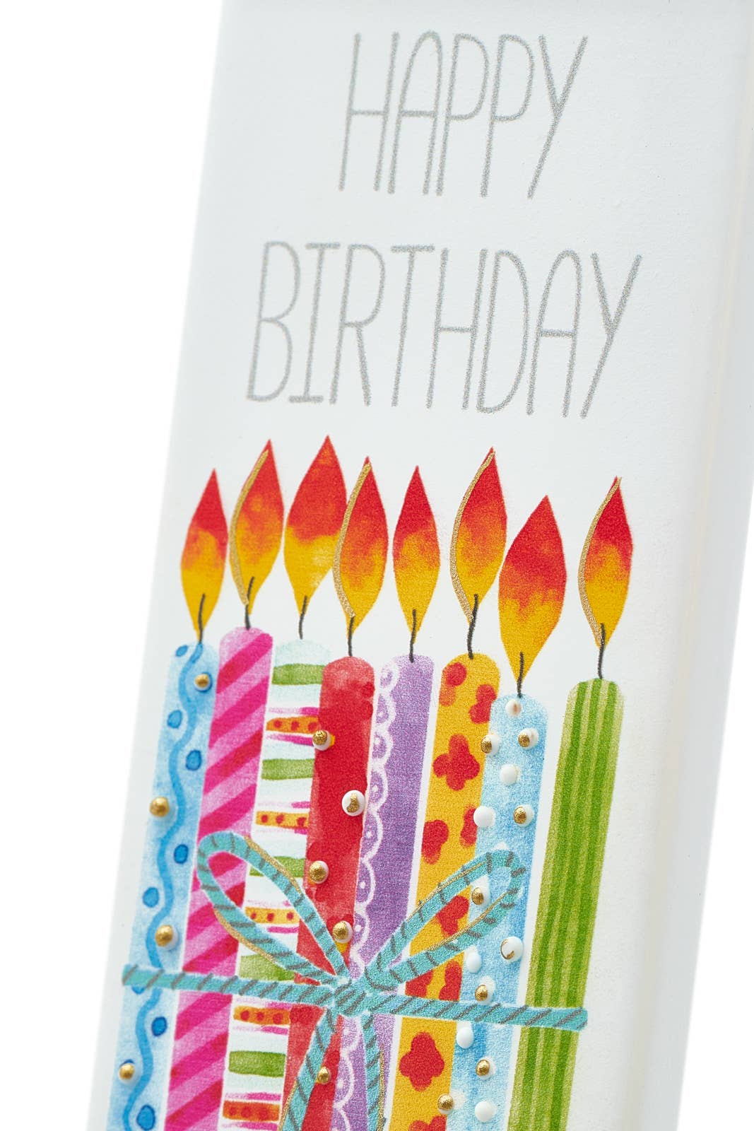Flat Handmade Candle - Happy Birthday candles
