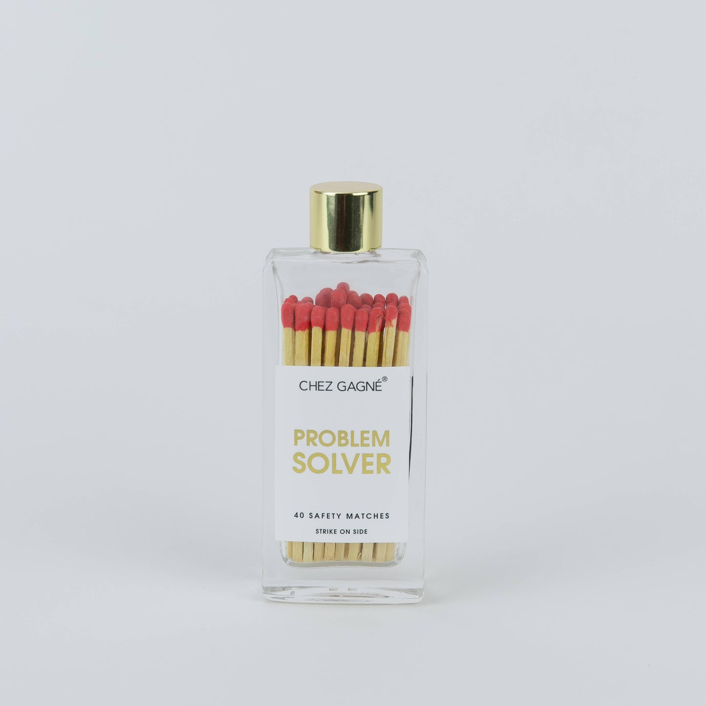 Chez Gagné - Problem Solver - Glass Bottle Safety Matches - Red