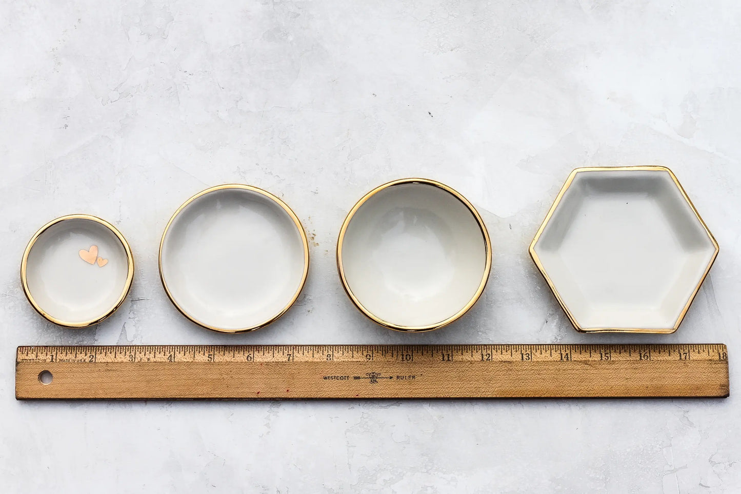 Opal Hexagon Tray | Jewelry Dish | Handmade with Gold