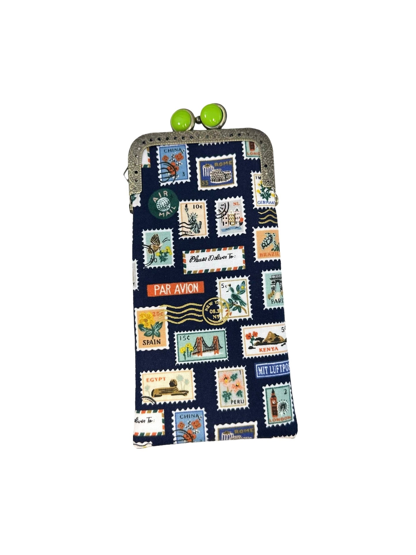 Eyeglass Case - Travel Stamps
