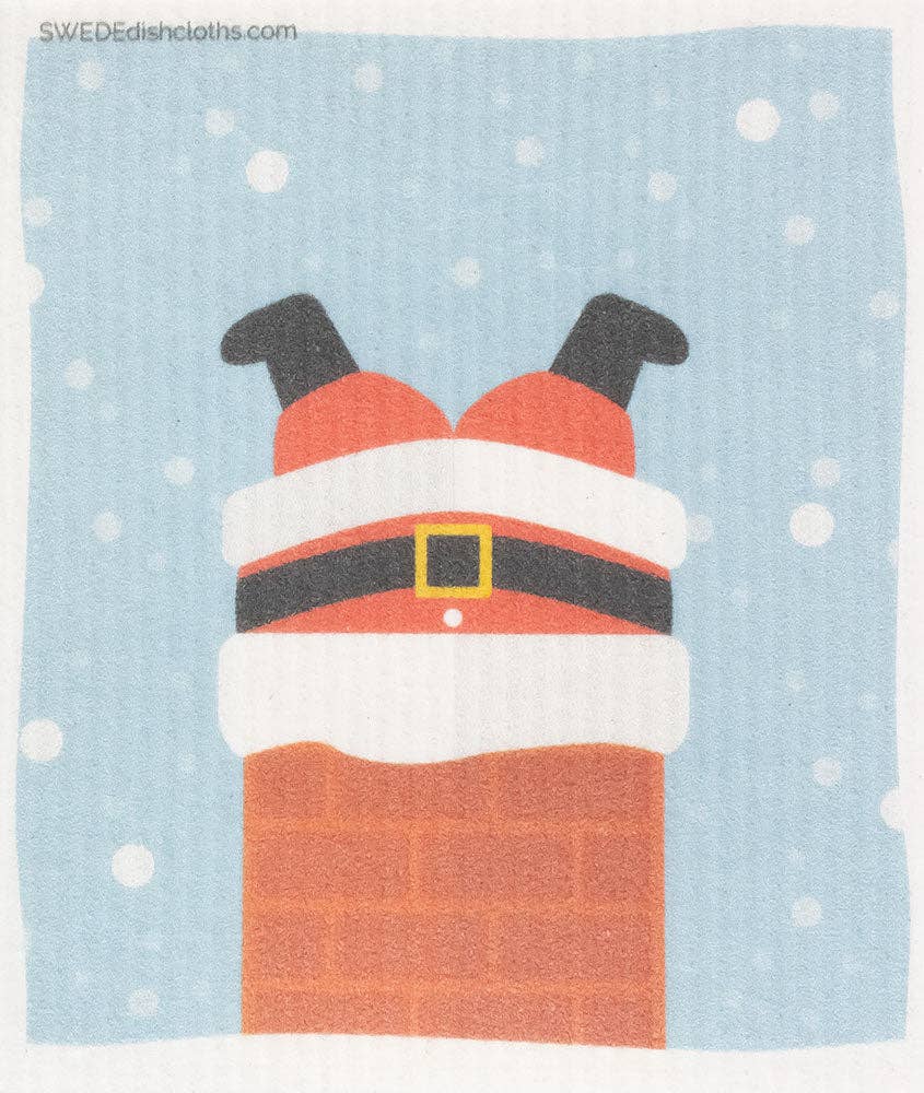 Swedish Dishcloth Christmas Santa in Chimney