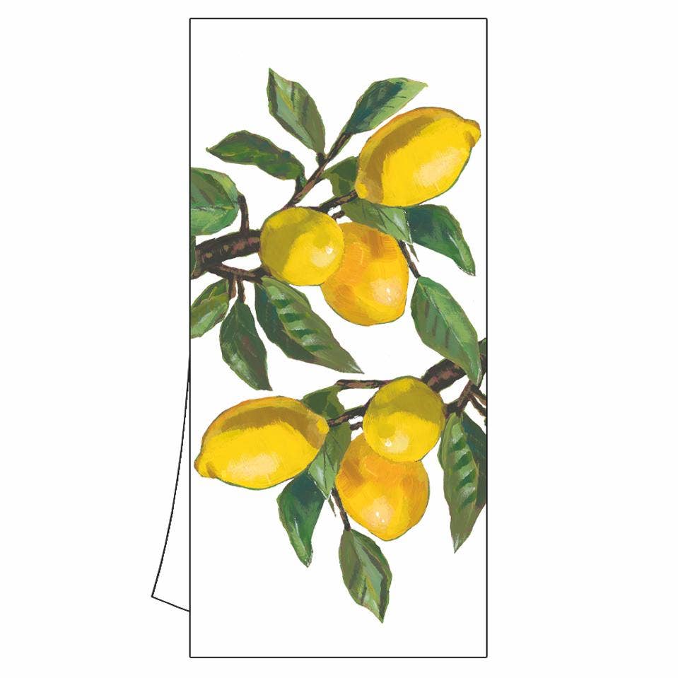 KITCHEN TOWEL - LEMON MUSEE, WHITE