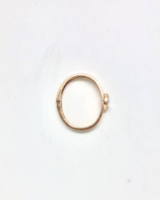 Bracelet Cuff Thick Oval Clear Glass Matte Gold Hinge