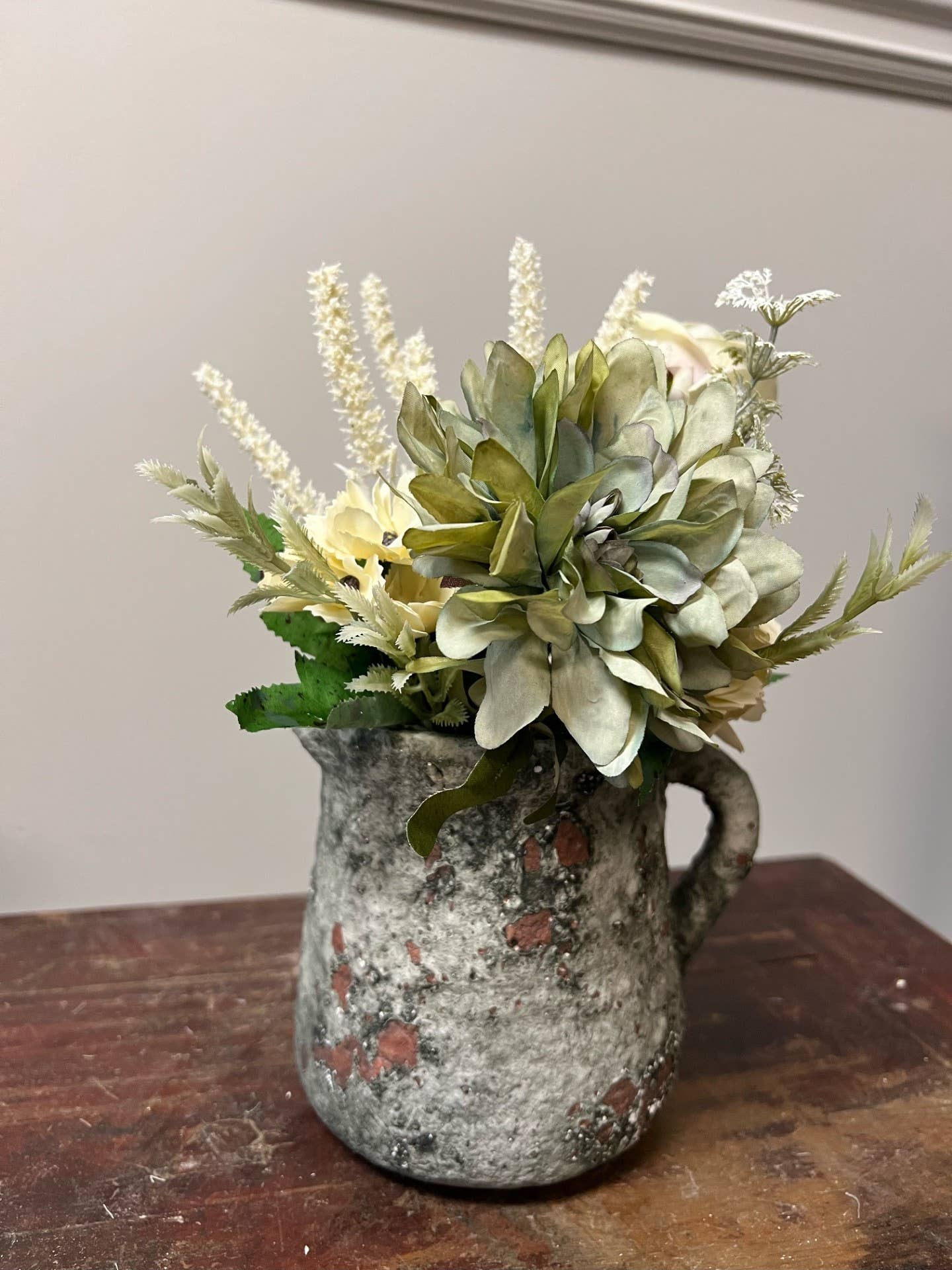 Cement Rustic Pitcher