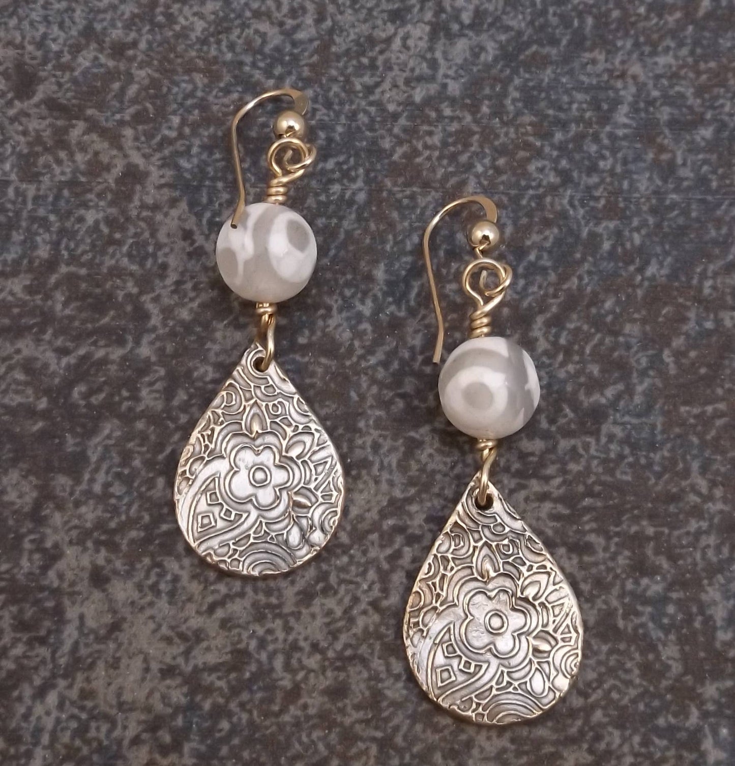 Bronze and Stone Earrings