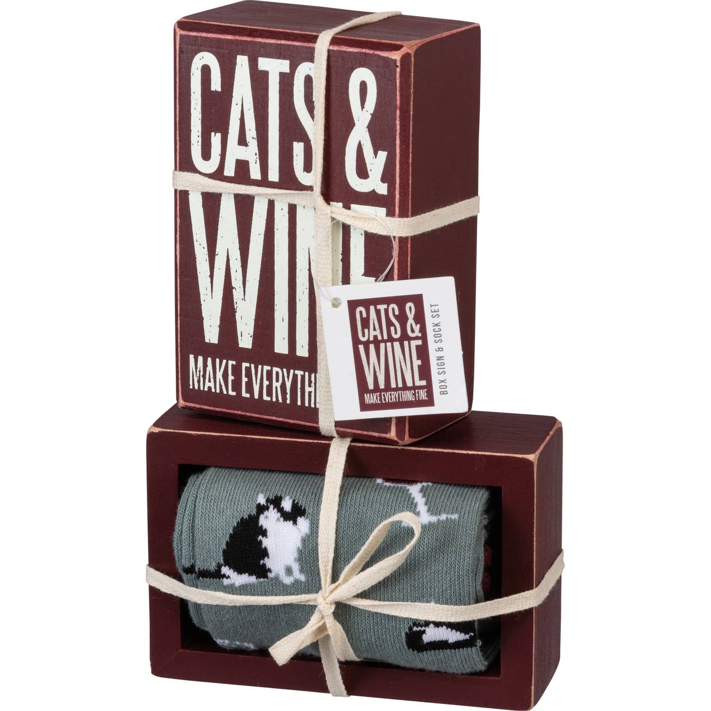 Cats Wine Sign Sock Set