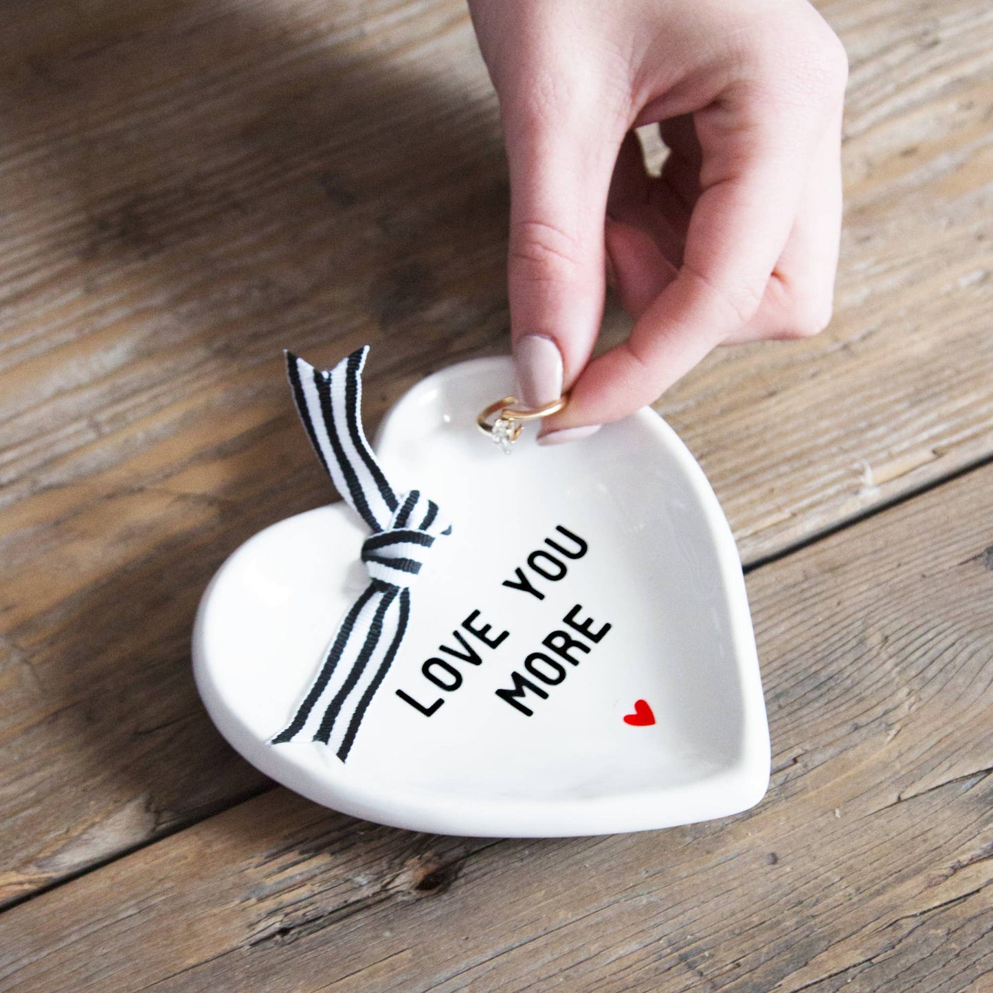 Love You More - 4.5" x 4.5" Heart-Shaped Keepsake Dish