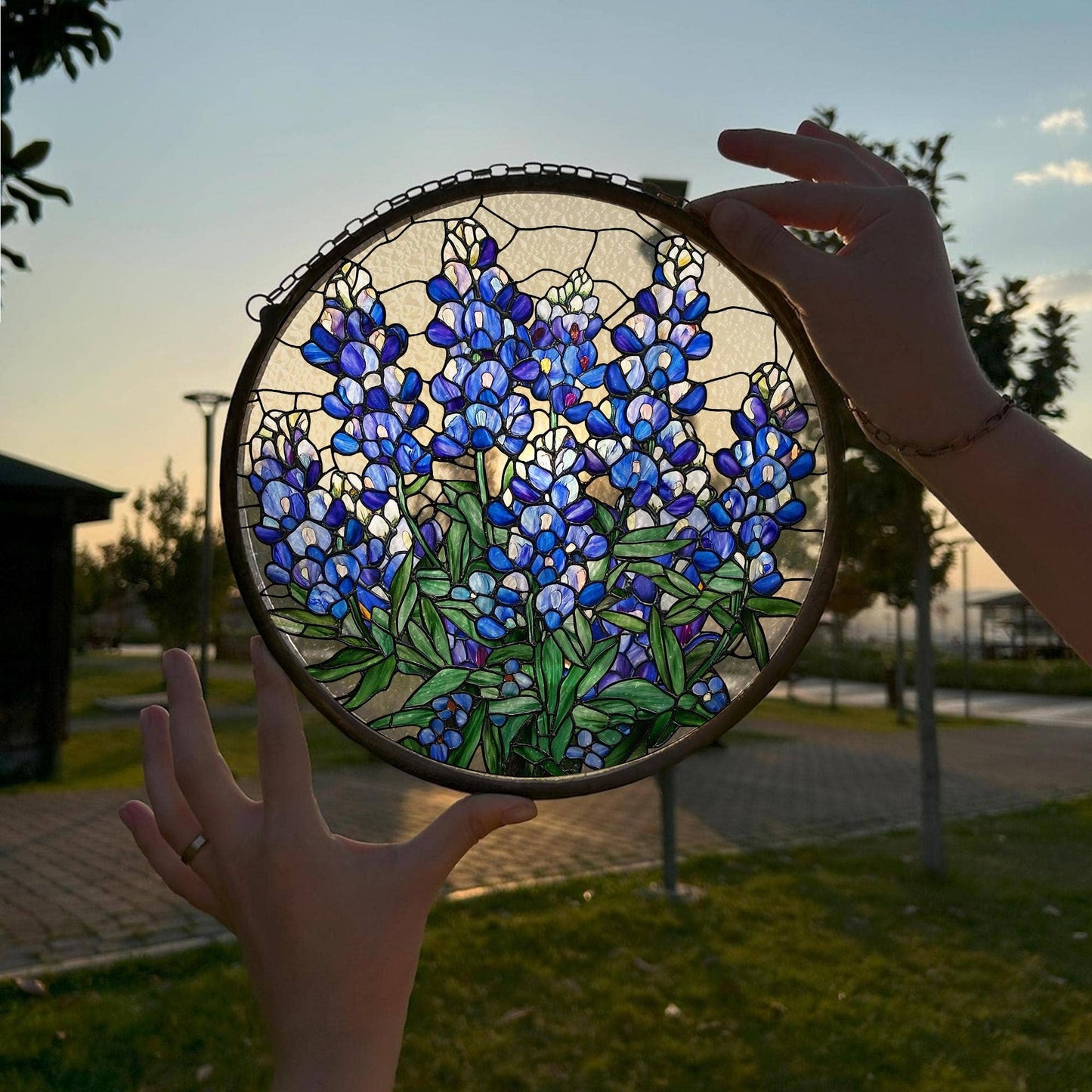 Bluebonnet Flower Suncatcher, Wildflowers Window Hanging