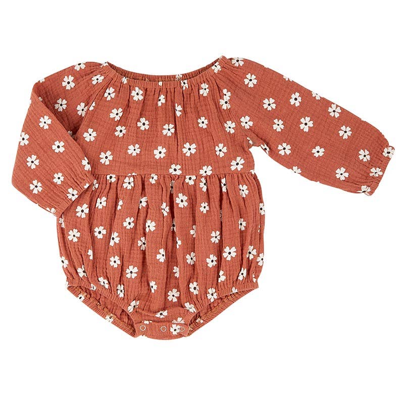 Long Sleeve Romper - Floral 6-12 mo