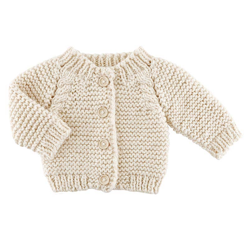 Cozy Knit Sweater - Round Buttons 0-6 Mo