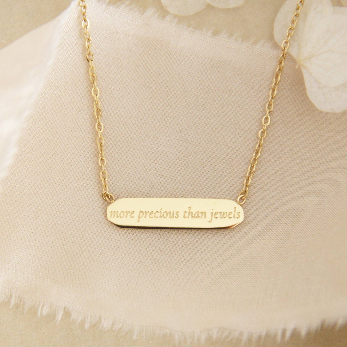 More Precious Than Jewels Necklace, Proverbs 31:10 Necklace