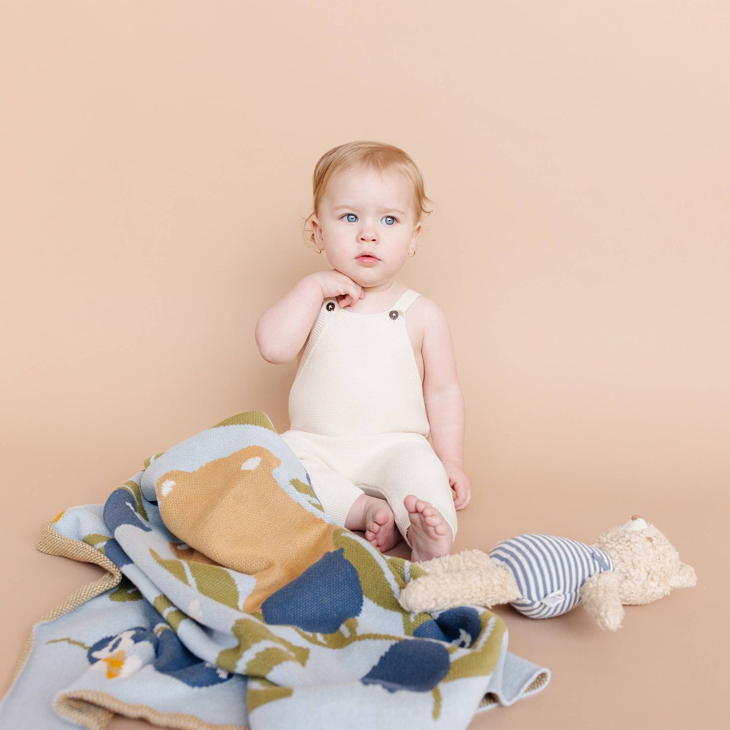 Set Blueberry Blanket Bear Bee Plush Toy Overall Baby Gift