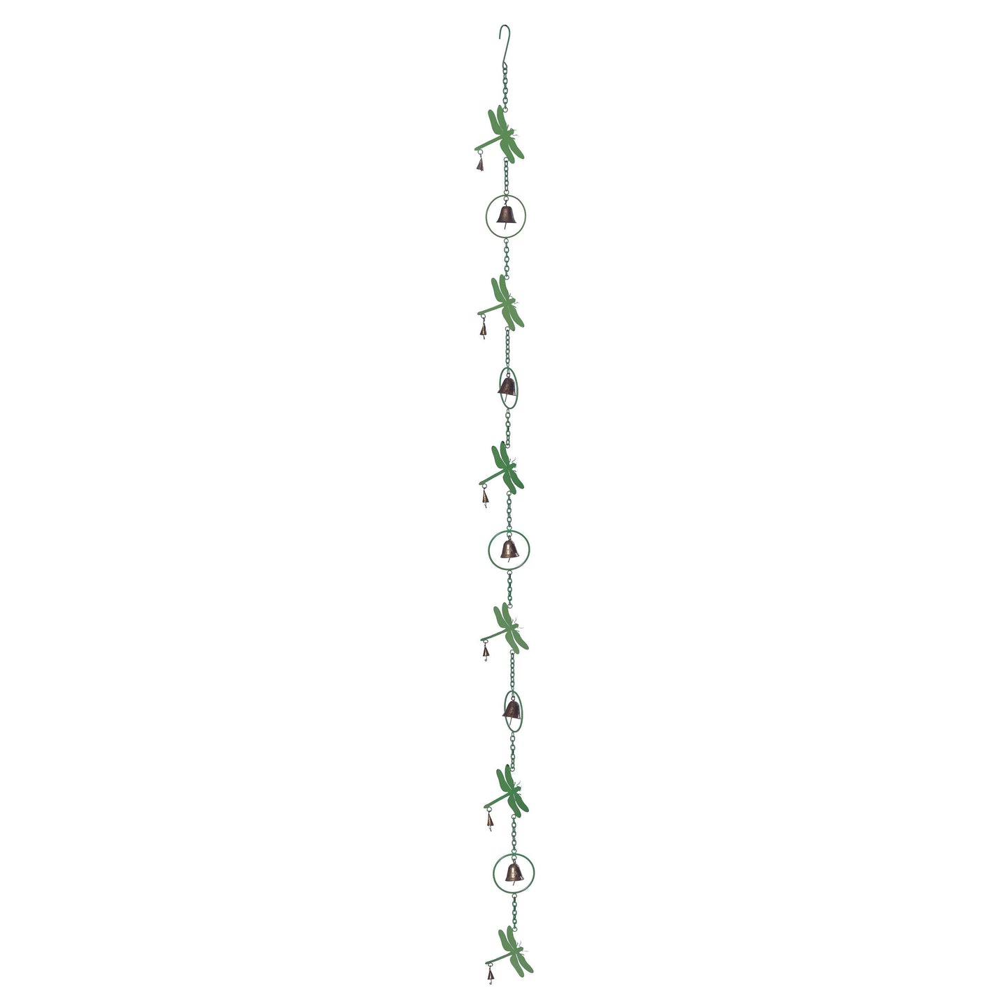 Dragonfly Rain Chain Green Color Finish