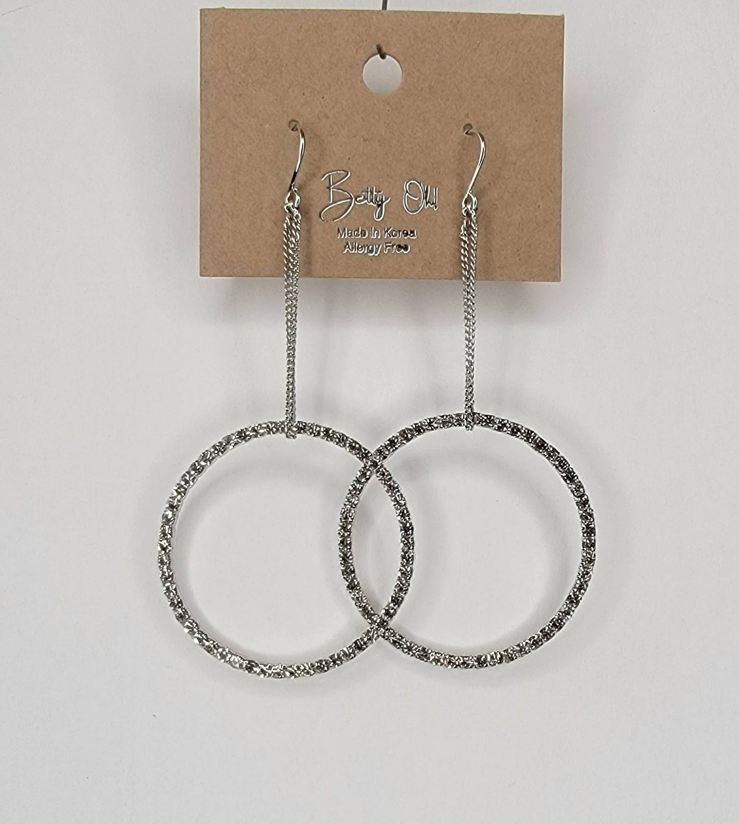 ROUND CIRCLE DANGLE EARRINGS.