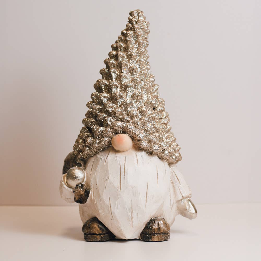 A Cheerful Giver - Pinecone Gnome with LED Lights — Christmas, Holiday Decorations