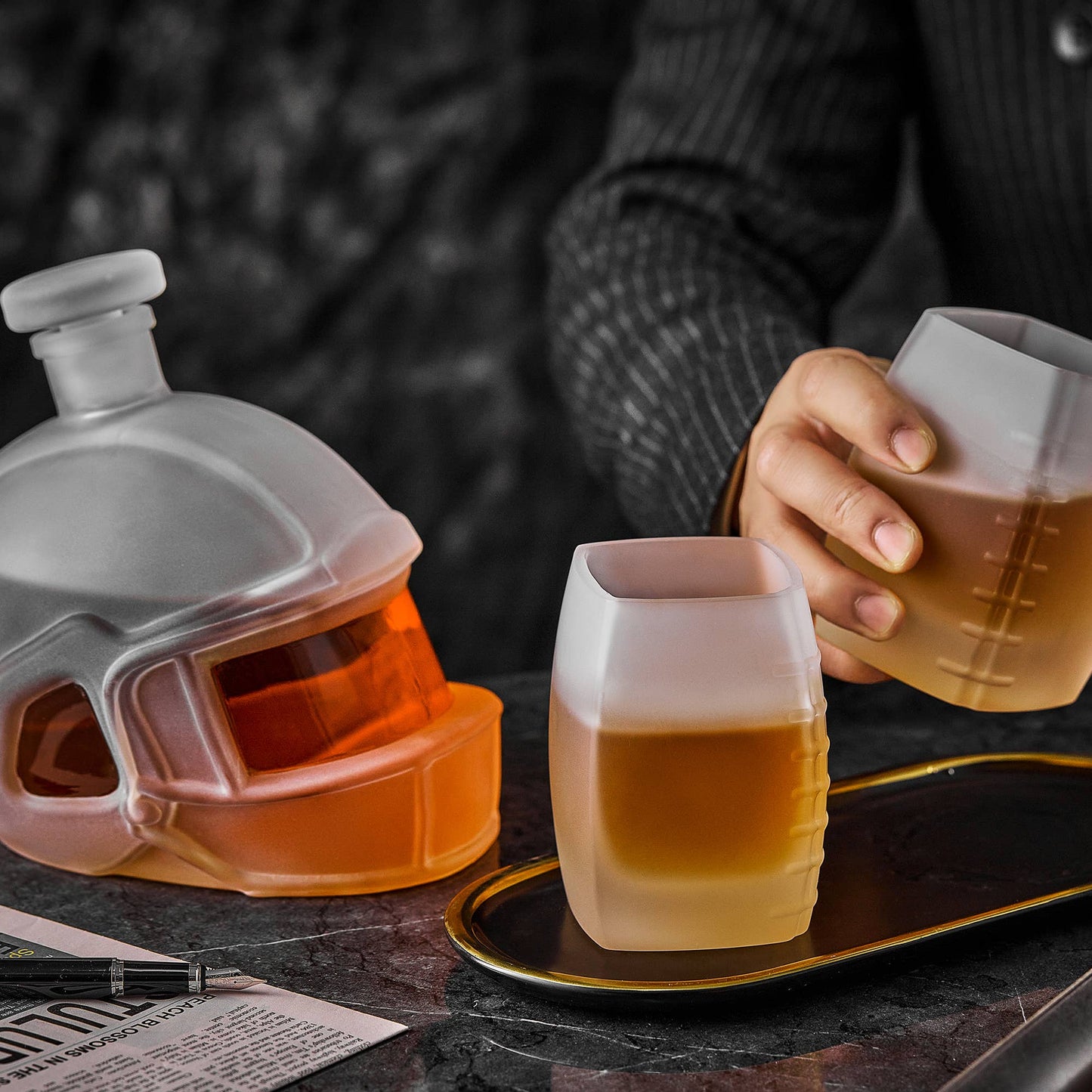 CRAFTGEN - Football Whiskey Decanter - Gifts for Him Husband Boyfriend