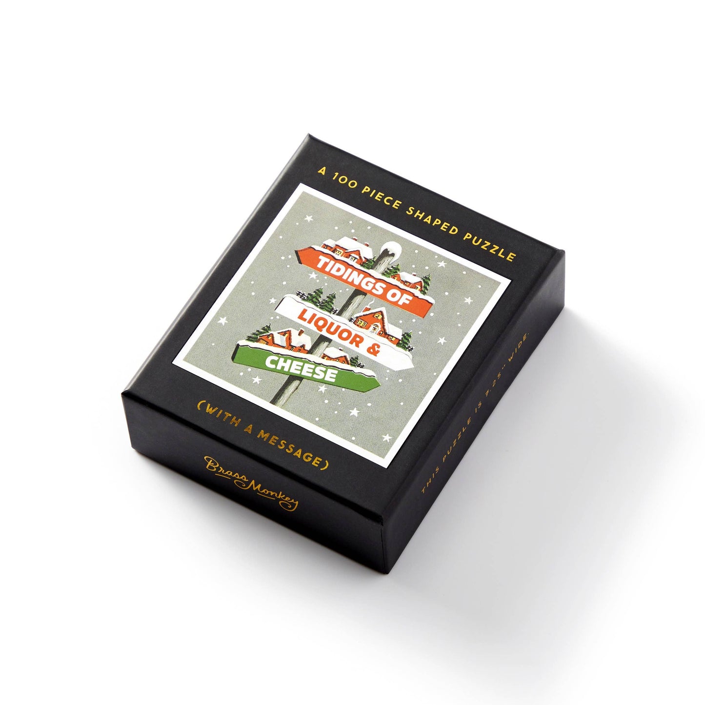 Brass Monkey Tidings of Liquor & Cheese 100 Piece Mini Puzzle