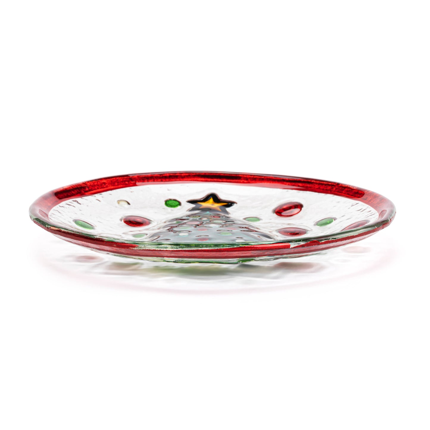 Christmas Tree Mini Glass Round Plate - 6.5in