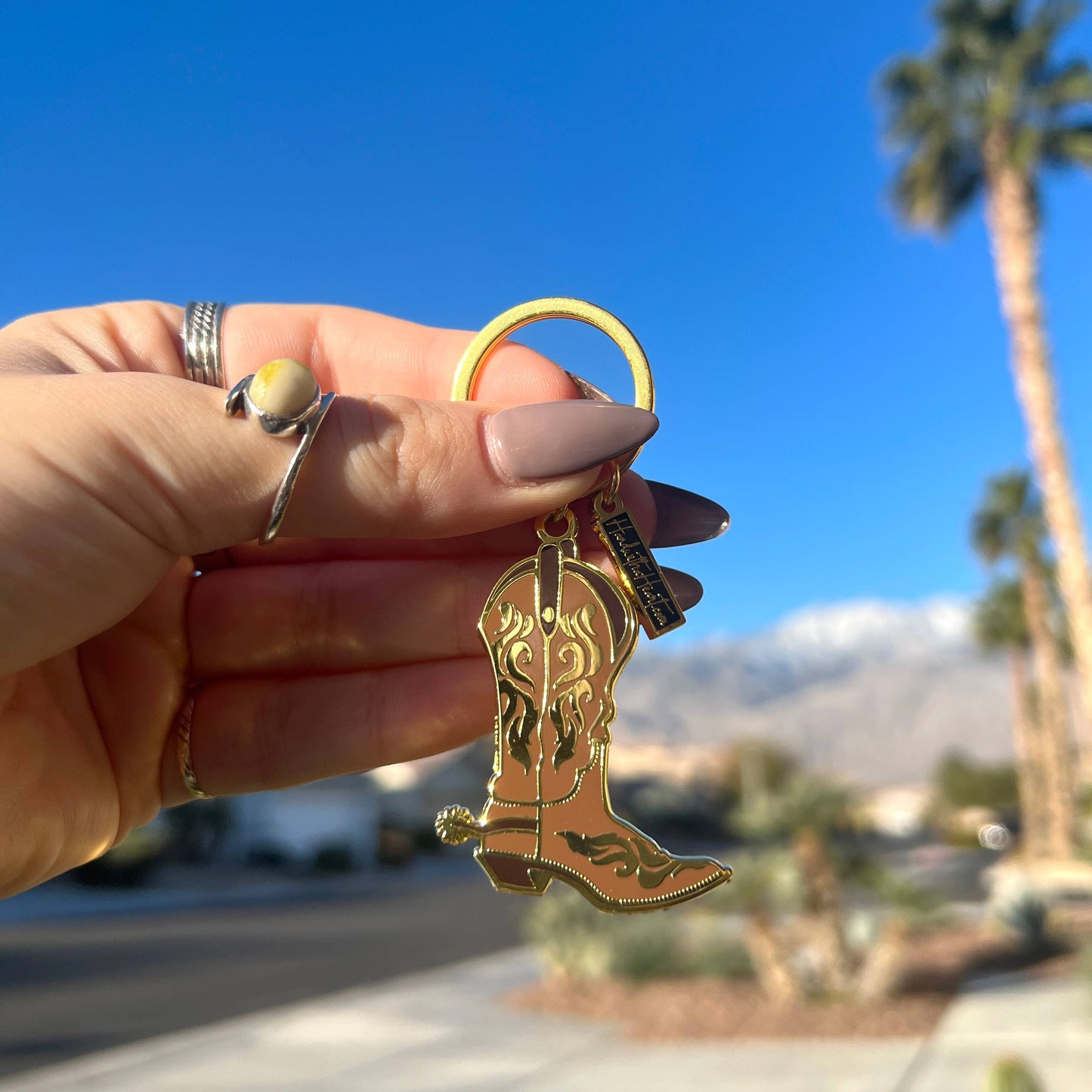 Cowboy Boots Enamel Keychain