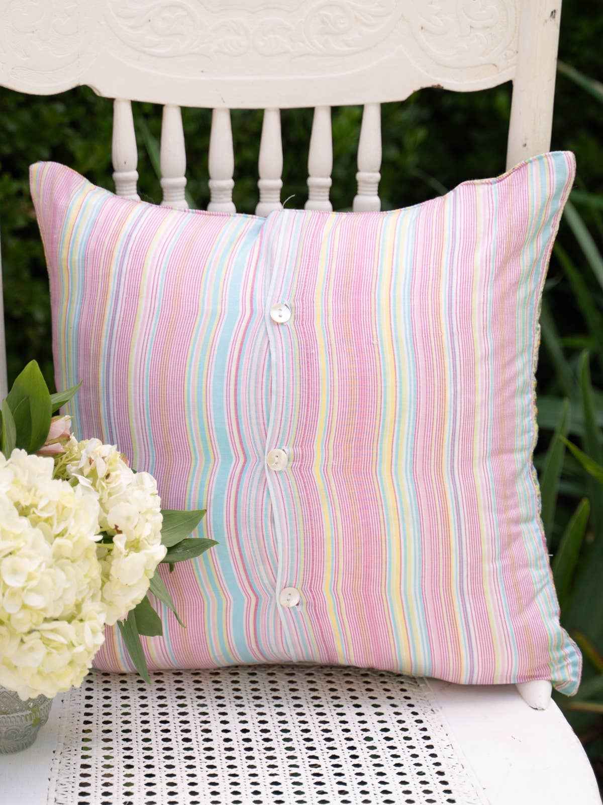 Garden Collage Patchwork Cushion Cover - Pastel