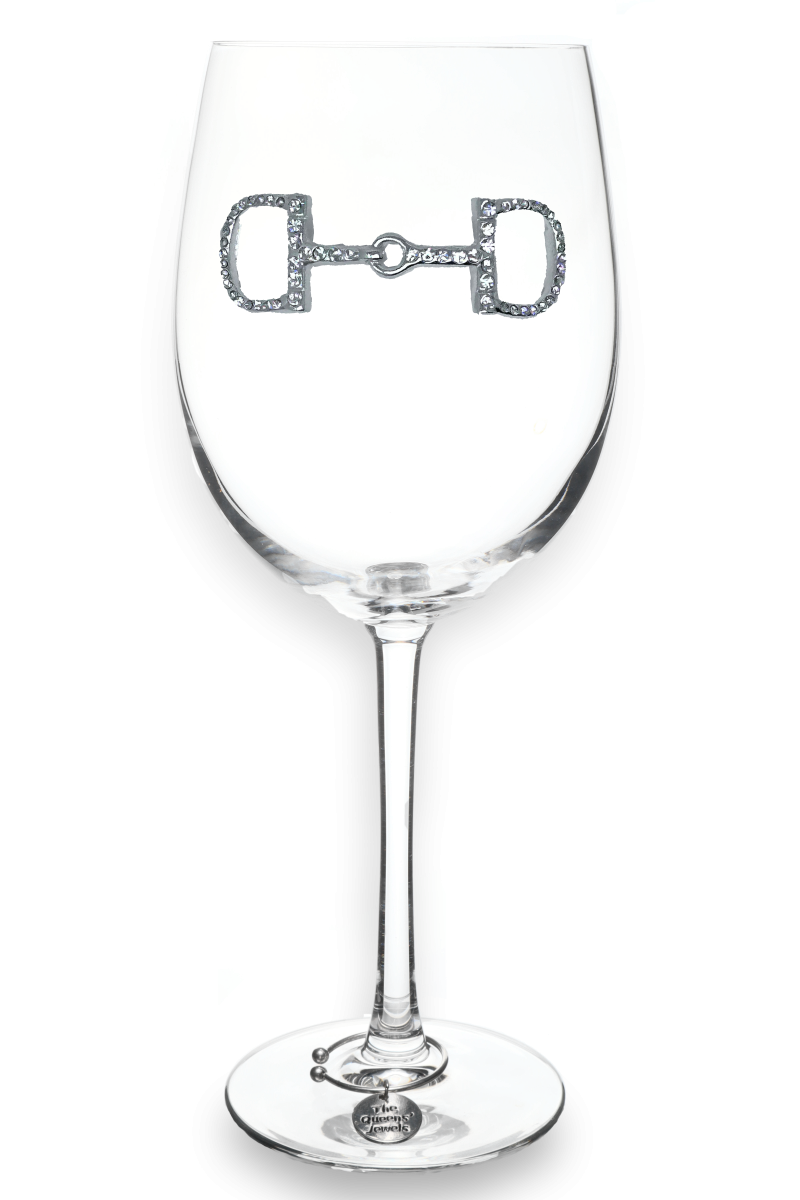 Horse Bit Jewel Stemmed Wine Glass