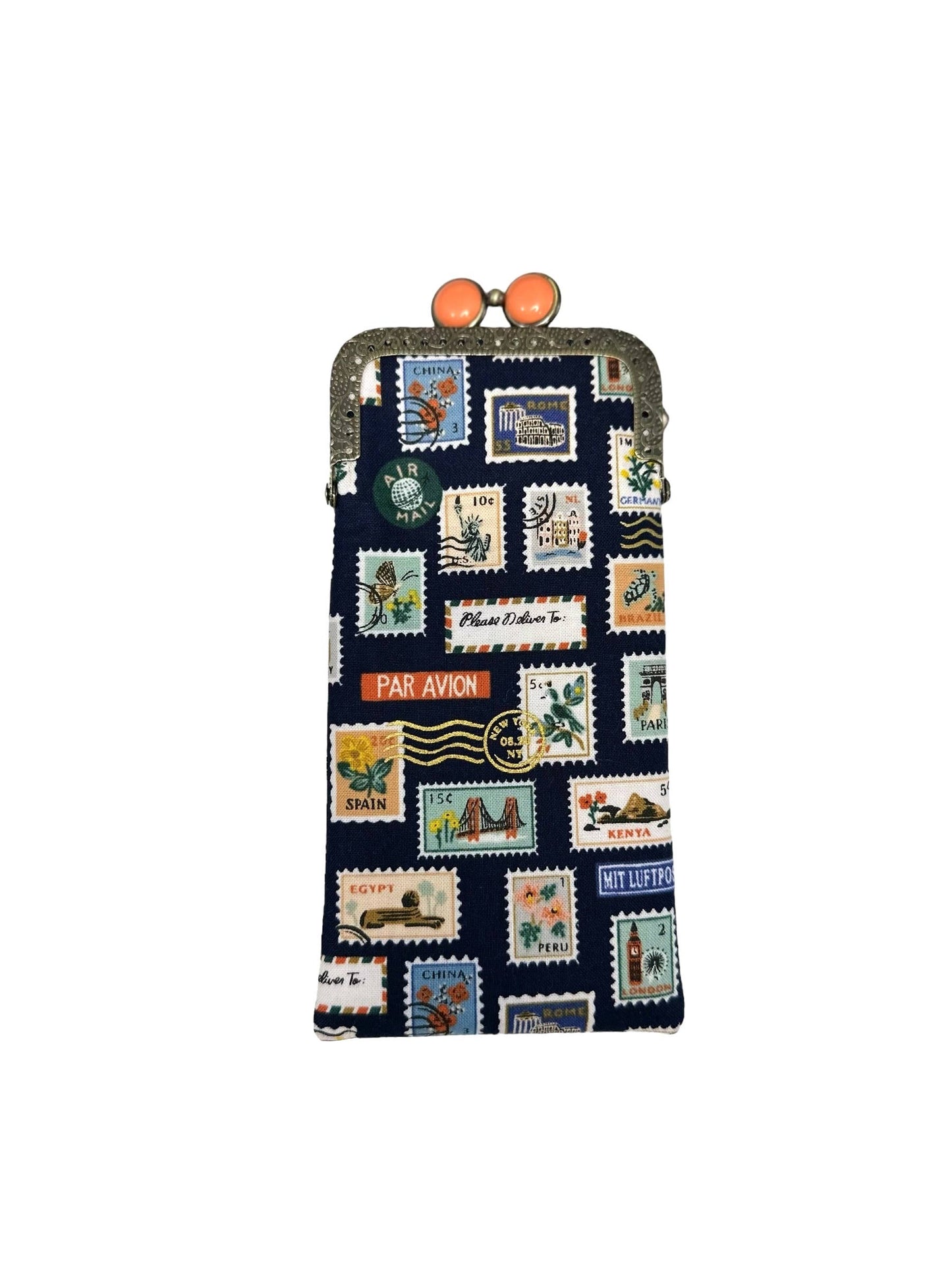 Eyeglass Case - Travel Stamps