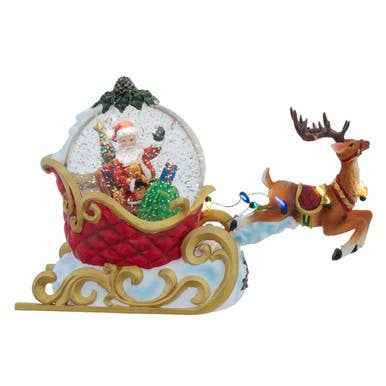 7" Battery Operated Musical Santa Sleigh Deer Table Piece