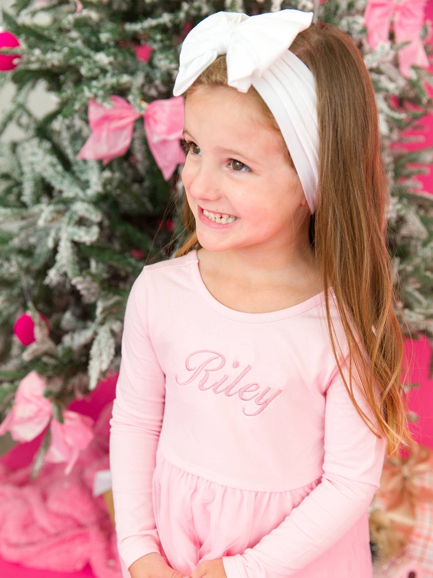 RuffleButts + RuggedButts - Girls Pink Long Sleeve Tulle Twirl Dress