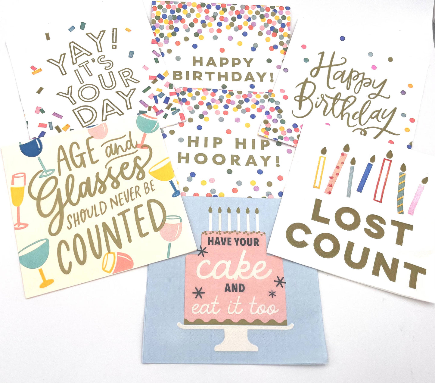 Birthday Cocktail Napkins | Happy Birthday (Script) - 20ct