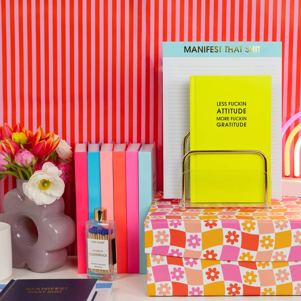 Chez Gagné - Manifest That Shit - Large Memo Lined Notepad - Aquamarine - 65 perforated pages - 10x8
