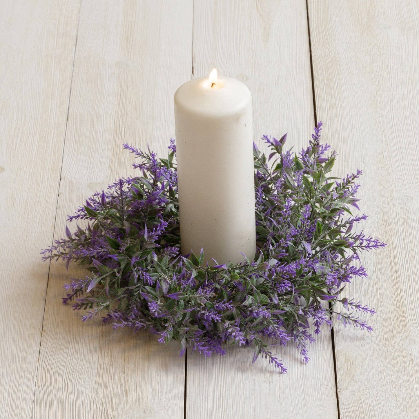 Candle Ring - Lavender Faux Flowers