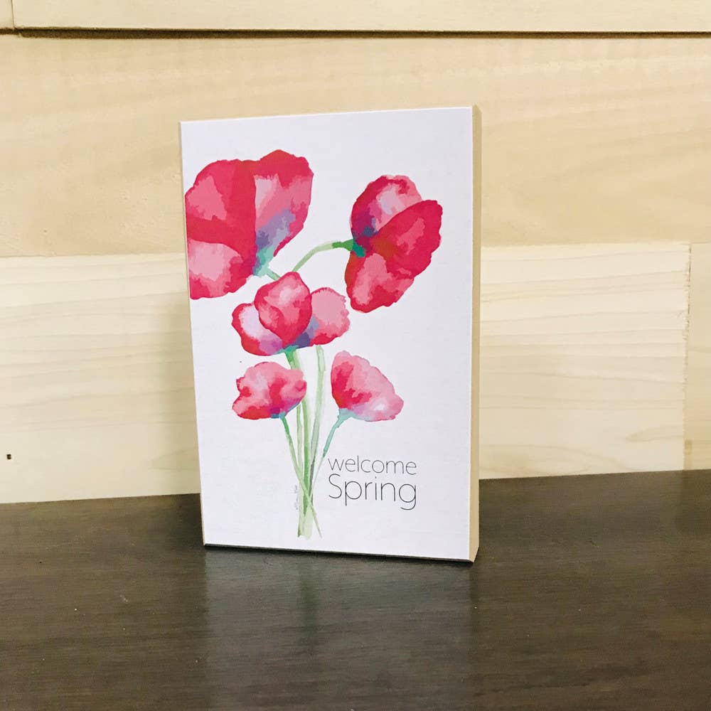 Welcome Spring Flowers Block