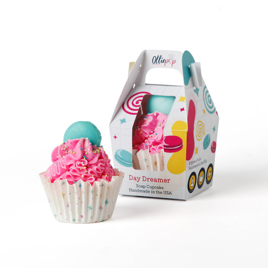 Handmade Day Dreamer Cupcake Soap (Peony Suede): Box