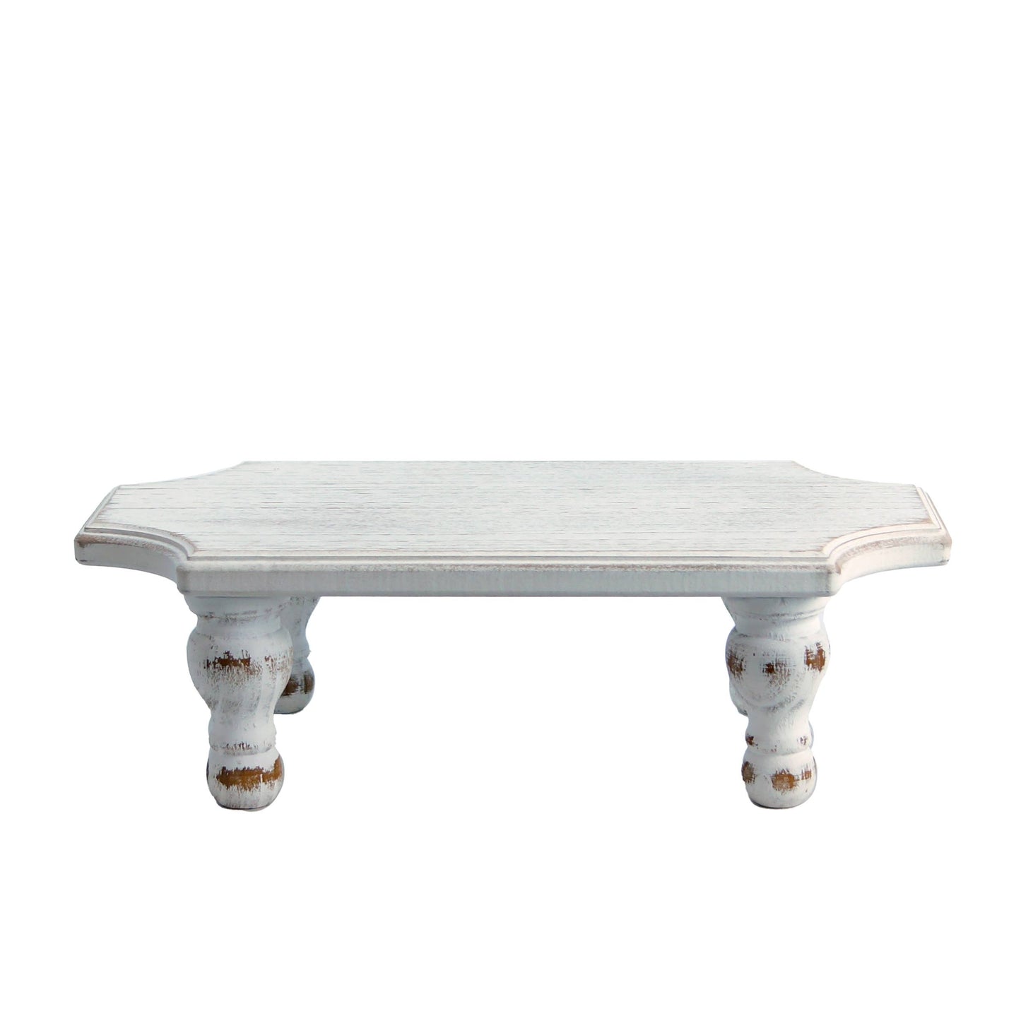 Wood 15.75 in. White Weathered Pedestal