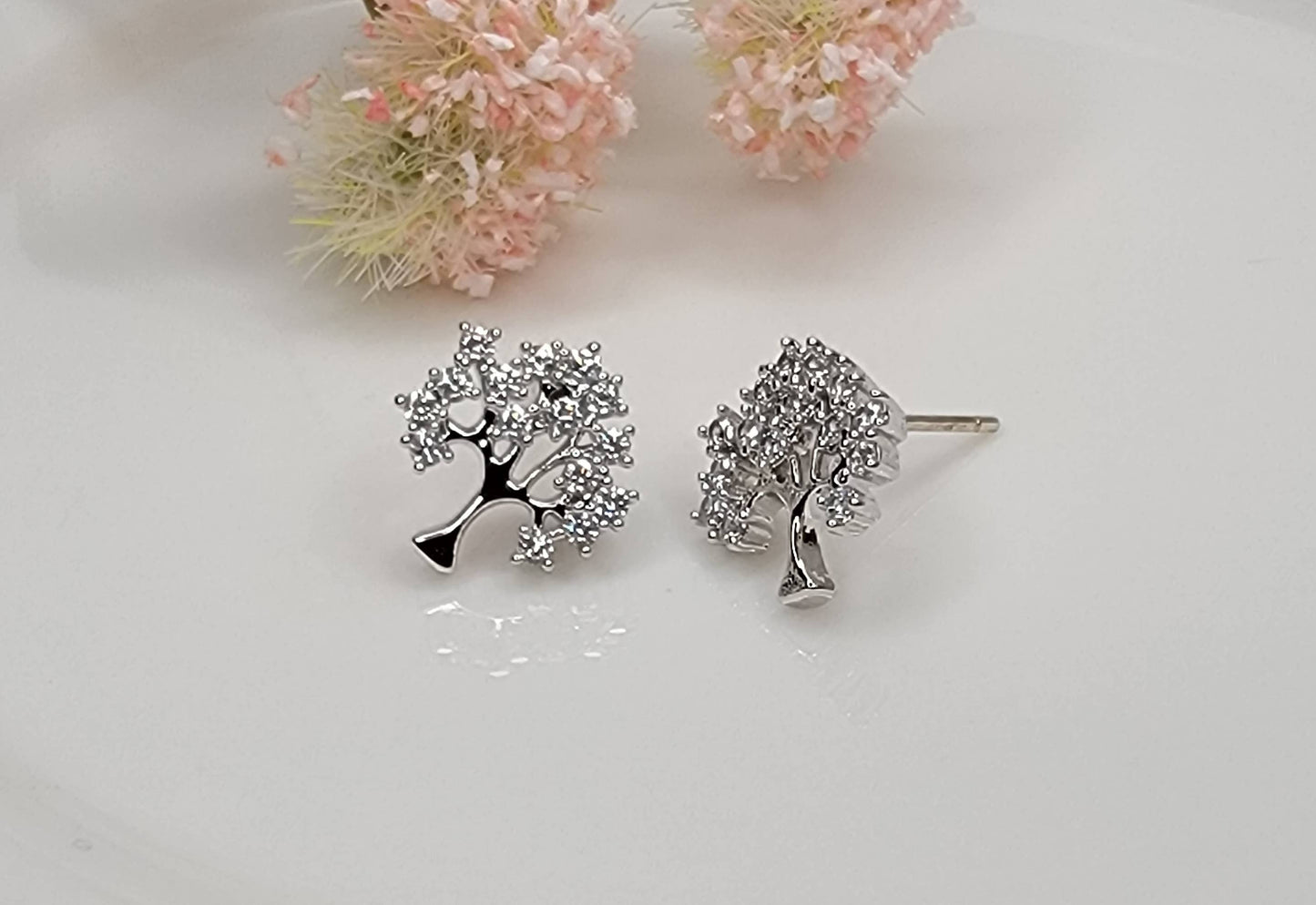 Tree Stone Post Earrings
