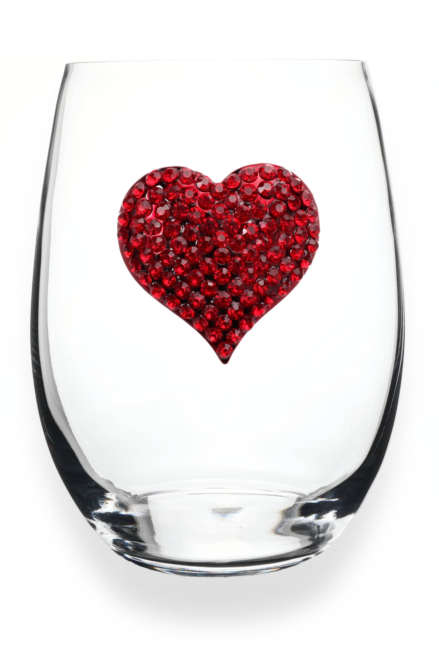 Rd Heart Jeweled stemless Wine Glass