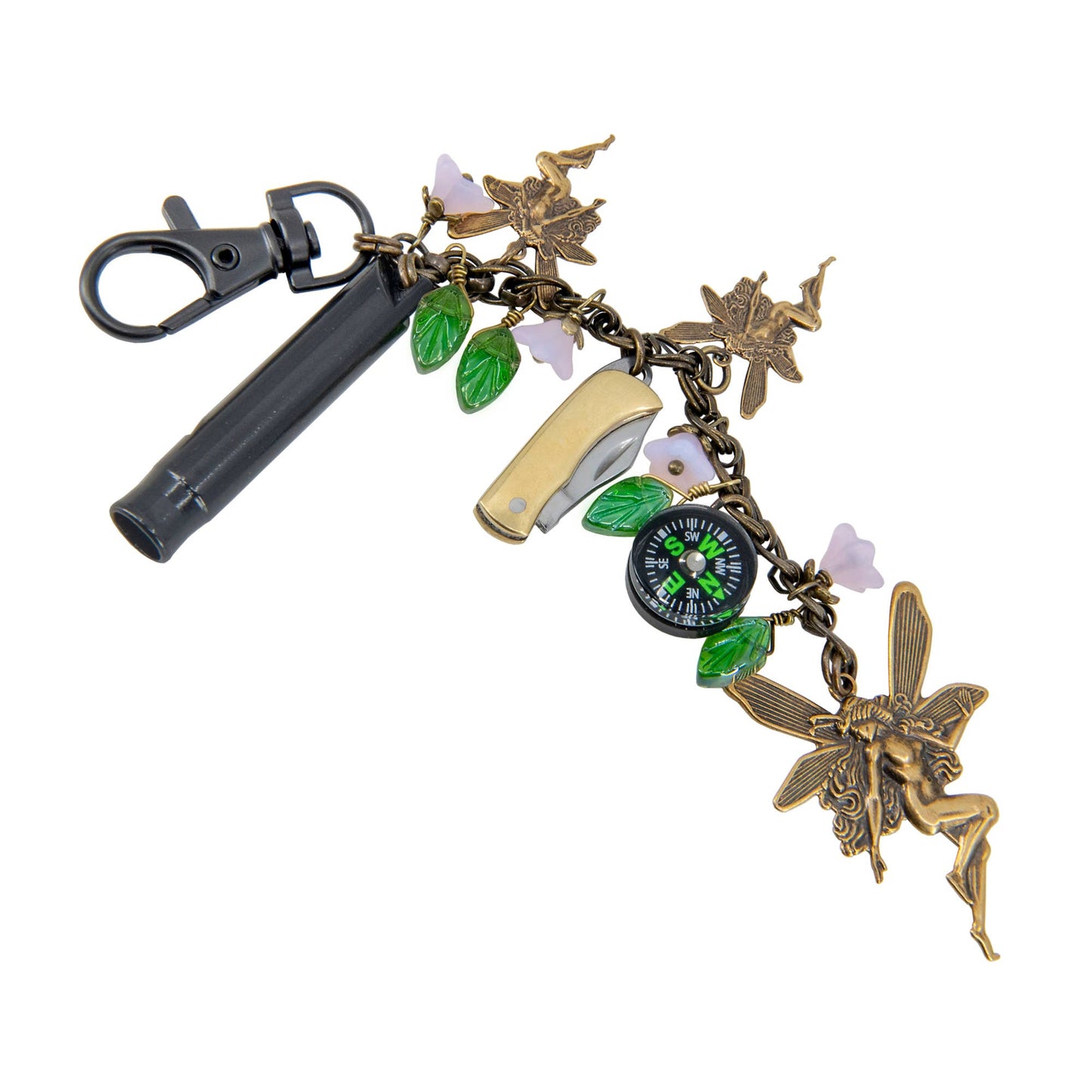Purse Backpack Charms: Fairies Themed with Whistle and Knife