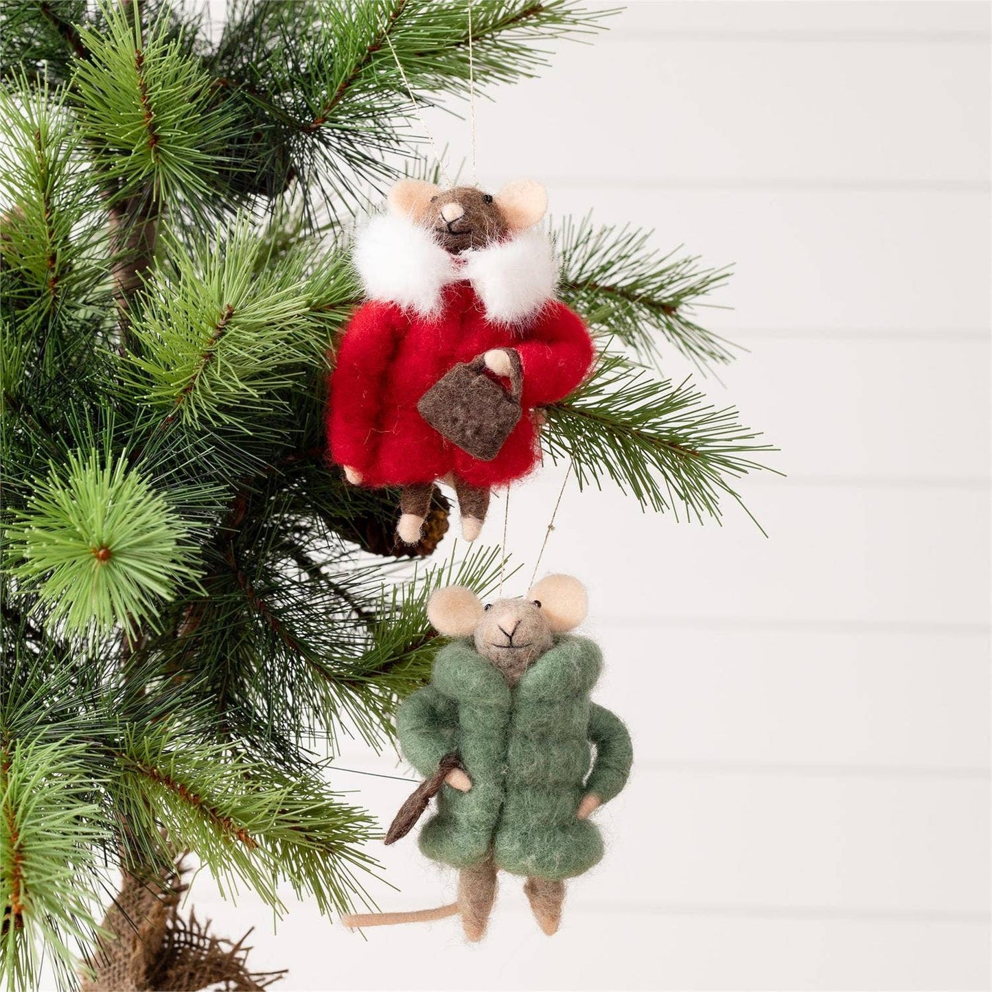 Felted Wool Cozy Winter Mice-assorted-sold seperatly